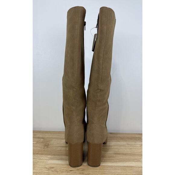 a.n.a Memory Foam Gould Stacked Heel Knee High Boots Tan Light Brown Size 11 Med - Picture 4 of 14